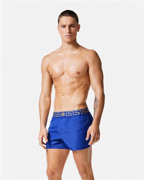 blue versace swim trunks|men's Versace swim shorts.